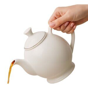 Fiestaware Fiesta 44 Oz CERAMIC Covered Teapot Container Pitcher Carafe White